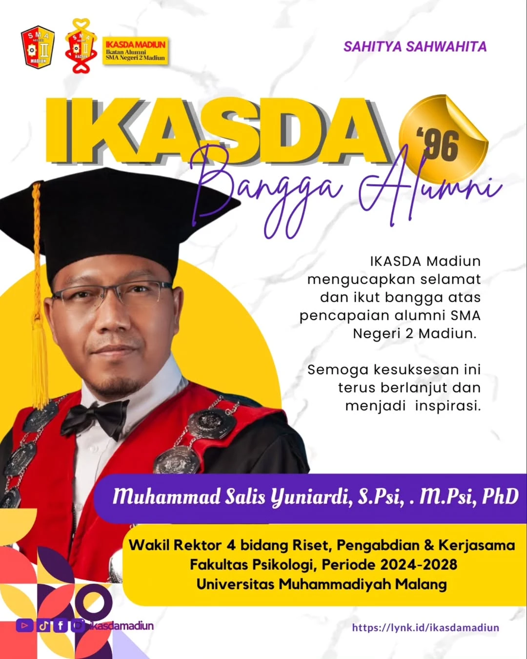 Muhammad Salis Yuniardi S.Psi M.Psi PhD. (Alumni 1996)