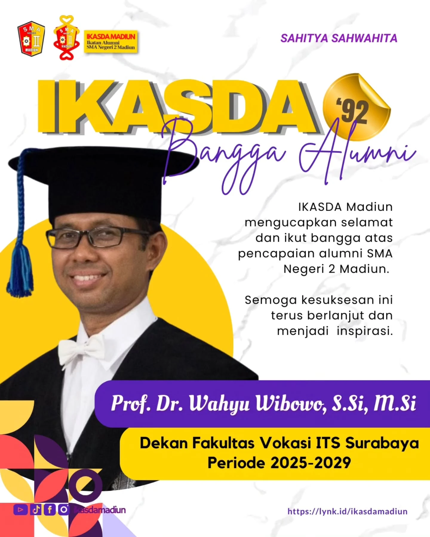 Prof. Dr. Wahyu Wibowo, S.Si., M.Si. (Alumni 1992)